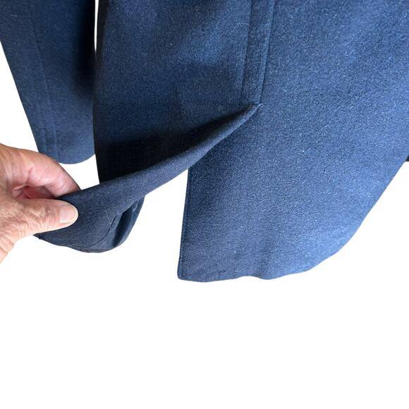 Pea Coat Old Navy Size Med Mid-Length Jacket Buttons Pockets Black Wool Blend - Picture 9 of 11